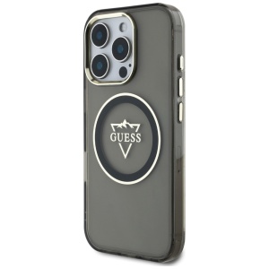 Husa pentru iPhone 16 Pro - Guess IML Metal Mountain Logo MagSafe (GUHMP16LHFGTMSLSK) - Black - Img 2