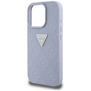 Husa pentru iPhone 16 Pro - Guess Leather Hot Stamp 4G Pattern Triangle Metal Logo (GUHCP16LPGP4STRU) - Light Purple - Img 4