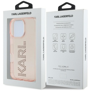 Husa pentru iPhone 16 Pro - Karl Lagerfeld IML Rhinestones (KLHCP16LHKLSTDCP) - Pink Logo - Img 7