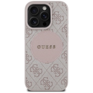 Husa pentru iPhone 16 Pro Max - Guess 4G Circle Classic Logo MagSafe (GUHMP16XP4PGRSGP) - Pink - Img 8