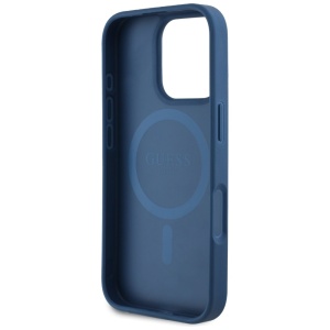 Husa pentru iPhone 16 Pro Max - Guess Grained Flowers MagSafe (GUHMP16XPGNMPLMB) - Blue - Img 4