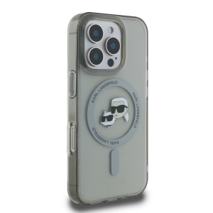 Husa pentru iPhone 16 Pro Max - Karl Lagerfeld IML MagSafe (KLHMP16XHLSKCK) - Metal Karl&Choupette Head - Img 3