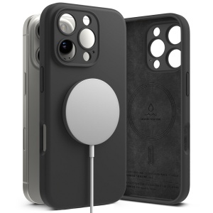 Husa pentru iPhone 16 Pro Max - Ringke Silicone Magnetic MagSafe - Black - Img 5