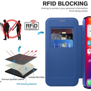 Husa pentru iPhone 16 Pro - Techsuit SmartMag Book Case - Blue - Img 5