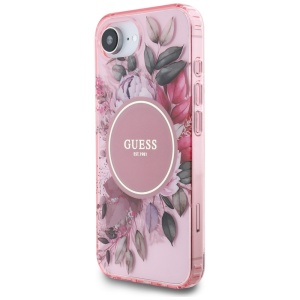 Husa pentru iPhone 16e - Guess IML Flowers MagSafe (GUHMPSE4HFWBRCEP) - Pink - Img 7