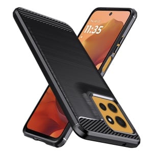 Husa pentru Motorola Moto G15 / G15 Power - Techsuit Carbon Silicone - Black