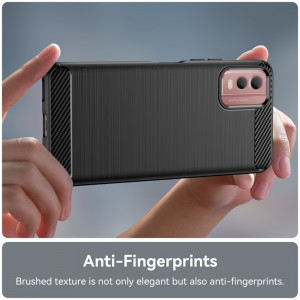 Husa pentru Nokia C32 - Techsuit Carbon Silicone - Black - Img 4
