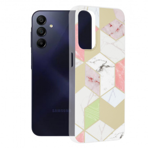 Husa pentru Samsung Galaxy A15 4G / A15 5G - Techsuit Marble Series - Purple Hex - Img 1