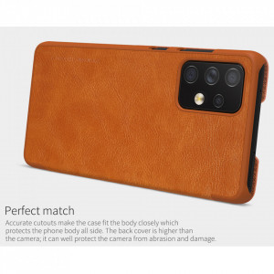 Husa pentru Samsung Galaxy A72 4G / A72 5G - Nillkin QIN Leather Case - Brown - Img 3
