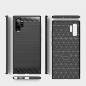Husa pentru Samsung Galaxy Note 10 Plus 4G / Note 10 Plus 5G - Techsuit Carbon Silicone - Black - Img 7