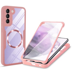 Husa pentru Samsung Galaxy S22 5G + Folie - Techsuit ColorVerse 360 MagSafe Series - Pink - Img 1