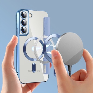 Husa pentru Samsung Galaxy S22 Plus 5G - Techsuit SmartMag Book Case - Light Blue - Img 5