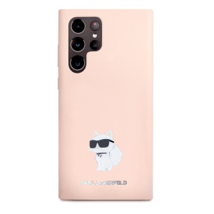 Husa pentru Samsung Galaxy S23 Ultra - Karl Lagerfeld Silicone (KLHCS23LSMHCNPP) - Pink Choupette Metal Pin - Img 6