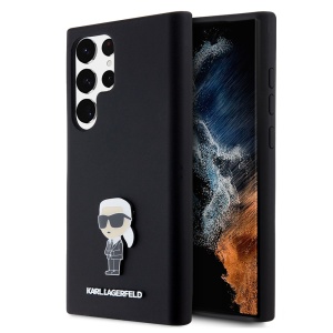 Husa pentru Samsung Galaxy S23 Ultra (KLHCS23LSMHKNPK) - Karl Lagerfeld Silicone - Ikonik Metal Pin - Img 1