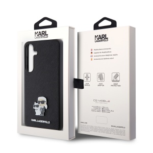 Husa pentru Samsung Galaxy S24 Plus - Karl Lagerfeld Saffiano (KLHCS24MPSAKCMPK) - Karl&Choupette Metal Pin - Img 7