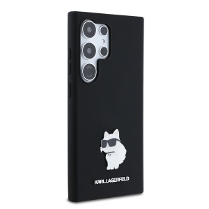 Husa pentru Samsung Galaxy S24 Ultra - Karl Lagerfeld Silicone (KLHCS24LSMHCNPK) - Choupette Metal Pin - Img 5