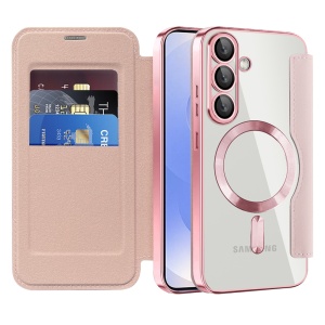 Husa pentru Samsung Galaxy S25 Plus - Techsuit SmartMag Book Case - Pink - Img 1