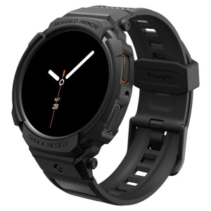 Husa pentru Samsung Galaxy Watch8 44mm + Curea - Spigen Rugged Armor Pro - Black - Img 1