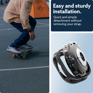 Husa pentru Samsung Galaxy WatchÂ Ultra 47mm - Spigen Caseology Vault - Matte Black - Img 10