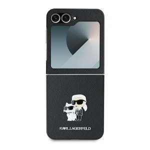 Husa pentru Samsung Galaxy Z Flip6 - Karl Lagerfeld Saffiano (KLHCZF6SAPKCNPK) - Karl&Choupette Metal Pin - Img 3