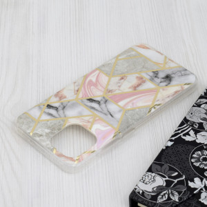 Husa pentru Xiaomi Redmi A1 / A2 - Techsuit Marble Series - Pink Hex - Img 3