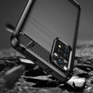 Husa pentru Xiaomi Redmi Note 11 / Note 11S - Techsuit Carbon Silicone - Black - Img 7