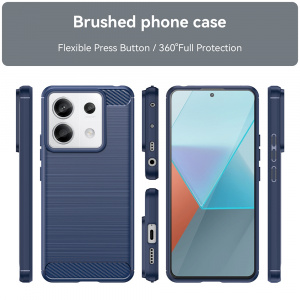 Husa pentru Xiaomi Redmi Note 13 Pro 5G / Poco X6 - Techsuit Carbon Silicone - Blue - Img 4