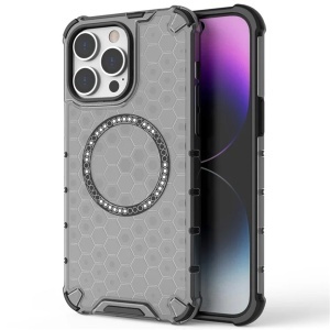 Husa transparenta pentru iPhone 14 Pro - Techsuit HoneyComb Shield MagSafe - Black