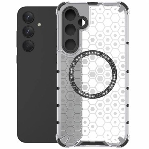 Husa transparenta pentru Samsung Galaxy A55 5G - Techsuit HoneyComb Shield MagSafe - White - Img 2