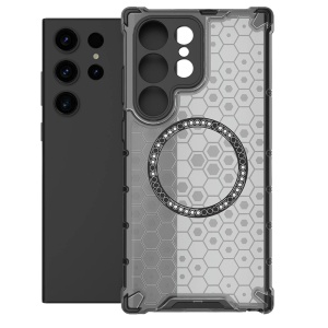 Husa transparenta pentru Samsung Galaxy S24 Ultra - Techsuit HoneyComb Shield MagSafe - Black - Img 2