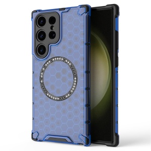 Husa transparenta pentru Samsung Galaxy S25 Ultra - Techsuit HoneyComb Shield MagSafe - Blue