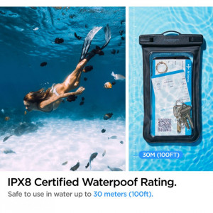 Husa universala pentru telefon - Spigen Waterproof Case A601 - Black - Img 3