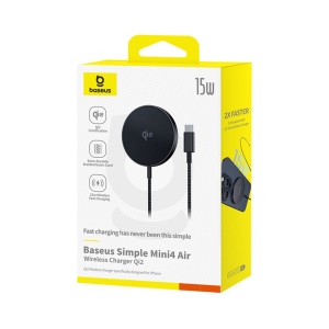 Incarcator cu Magnet, Cablu Integrat, 15W, Type-C - Baseus Simple Mini4 Air (P10278200111-00) - Cluster Black - Img 6