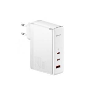 Incarcator retea Baseus GaN5 Pro Fast Charge 140W Alb + Cablu USB-C 240W 1m Alb