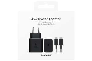 Incarcator Samsung EP-T4511XBEGEU, Super Fast Charging (Max. 45W), Cablu Type-C 1.8m inclus, Black