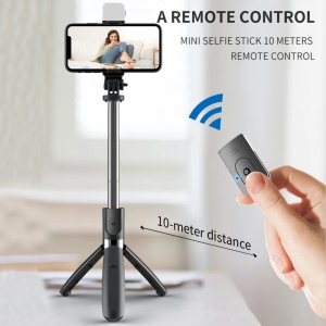 Selfie Stick cu Trepied si Telecomanda, 104cm - Techsuit (L02s) - Black - Img 7