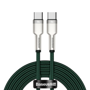 Cablu Baseus Cafule Series Metal USB-C la USB-C, 100W, 2m, Alb