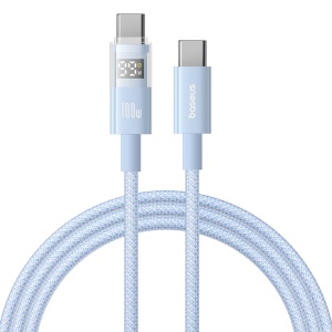 Cablu de Date cu Afisaj Digital, Type-C la Type-C, 100W, 1m - Baseus Display 2 (P10382702311-00) - Galaxy Blue