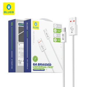 Cablu de Date USB-A la USB-C, Fast Charging, 6A - Blueo - White - Img 5