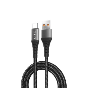 Cablu USB la Type-C, 2.4A, 2m - Lito (LD22T) - Black - Img 2