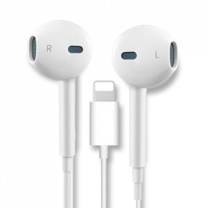 Casti Audio Stereo Lightning cu Microfon, 1.2m - Yesido (YH28) - White