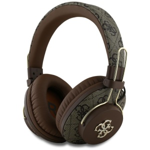 Casti On-ear fara Fir, Bluetooth 5.3, ENC, USB-C, 300mAh - Guess 4G Metal Logo (GUBHS72P4FC4MW) - Brown - Img 1