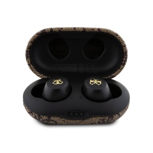 Casti True Wireless cu Statie de Andocare, ENC, Bluetooth 5.3, IPX5, 300mAhm - Guess (GUTWSP4EGW) - Brown - Img 2