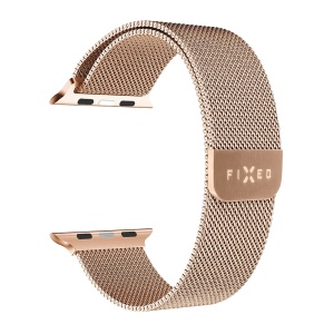 Curea pentru Apple Watch 1/2/3/4/5/6/7/8/9/10/SE/SE 2 (38/40/41/42mm) - Fixed Mesh Strap - Rose Gold - Img 2
