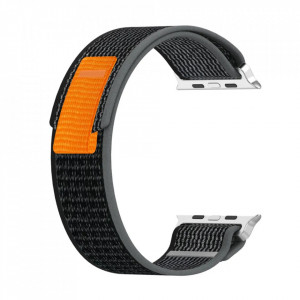 Curea pentru Apple Watch 1/2/3/4/5/6/7/8/9/10/SE/SE 2 (38/40/41/42mm) - Techsuit Watchband (W039) - Black / Gray - Img 2