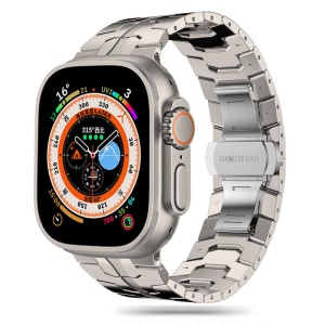 Curea pentru Apple Watch 1/2/3/4/5/6/7/8/9/10/SE/SE 2/Ultra/Ultra 2 (42/44/45/46/49mm) - Techsuit Watchband (W063) - Titanium