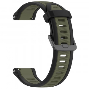 Curea pentru Huawei Watch GT 4 (41mm)/W1/Honor Watch S1/Garmin Venu 2S/Vivoactive 4S - Techsuit Watchband (W053) - Khaki - Img 1