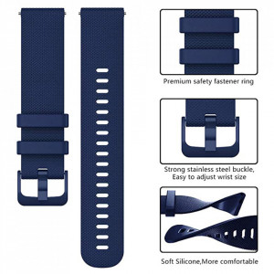 Curea pentru Samsung Galaxy Watch 4/5/Active 2, Huawei Watch GT 3 (42mm)/GT 3 Pro (43mm) - Techsuit Watchband 20mm (W006) - Blue - Img 5