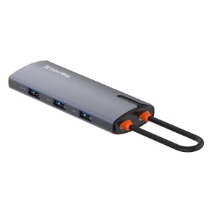 Docking Station, USB, Type-C, RJ45, 5A, Cablu 0.17m - ColorWay (CW-HUB03) - Silver
