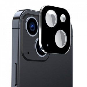 Folie Camera pentru iPhone 15 / iPhone 15 Plus - Techsuit Full Camera Glass - Black